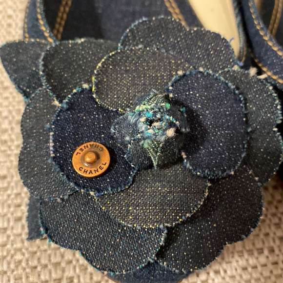 CHANEL Camilla denim flat sz37 - Picture 2 of 10